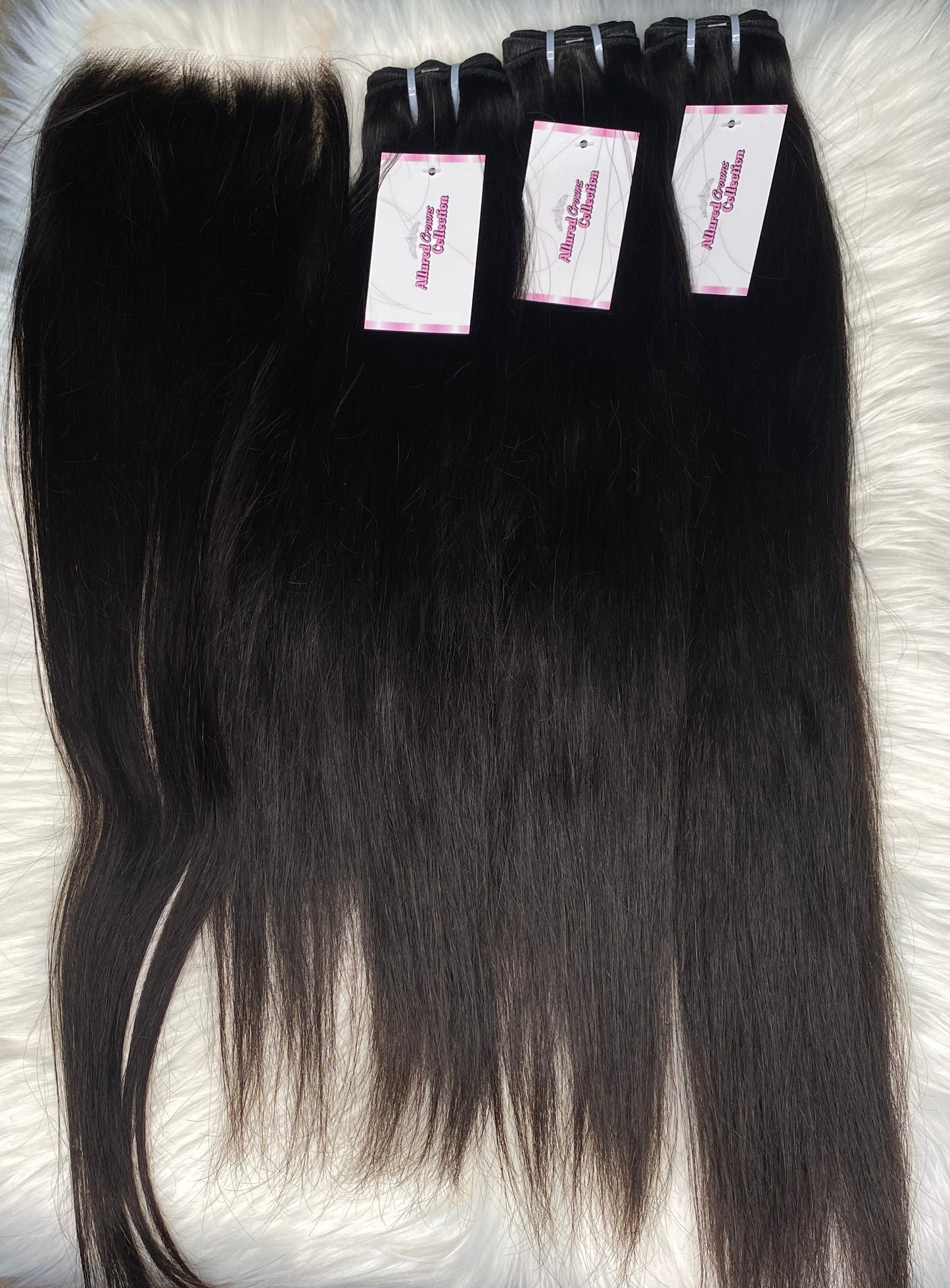 Straight Bundle Deal- 18,20,22 w/ Closure- 18” (Ready To Ship)
