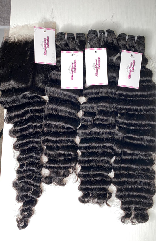 Loose Deep Wave Bundle Deal- 18,20,22 w/ 18” 5x5 HD Closure (Hair on Hand)