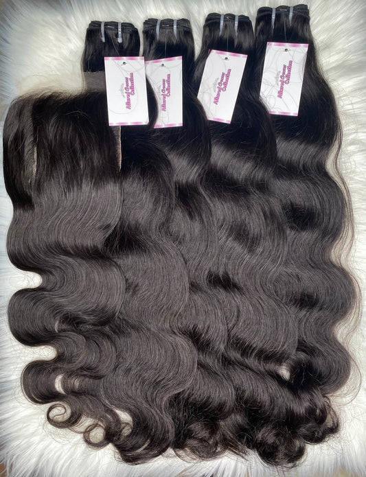 Body Wave Bundle Deal- 24,24,24,24 w/ Closure- 20” (Ready To Ship)