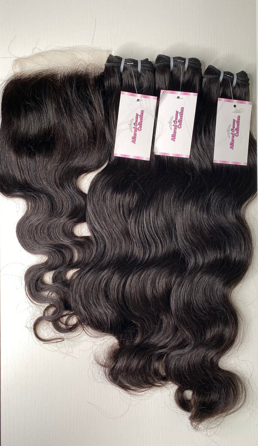 Body Wave Bundle Deal- 18,20,22 w/ Closure- 18” (Hair on Hand)