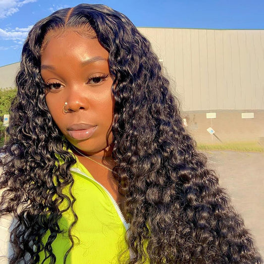 Deep Wave Closure Wig, Allured Crowns Collection, deep wave closure wig, deep wave wig, closure wig, 5x5 closure wig, 6x6 closure wig, transparent lace closure, hd lace closure, tangle-free hair extensions